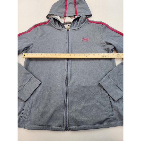 UNDER ARMOUR Storm Full Zip Up Gray Red Hooded Sweatshirt Hoodie Women's Size L - Picture 3 of 9